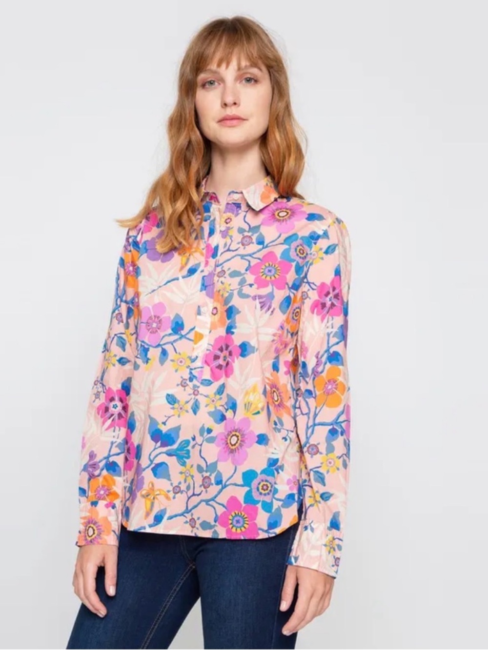 J. Crew Pink Multi Floral Button-Down Shirt